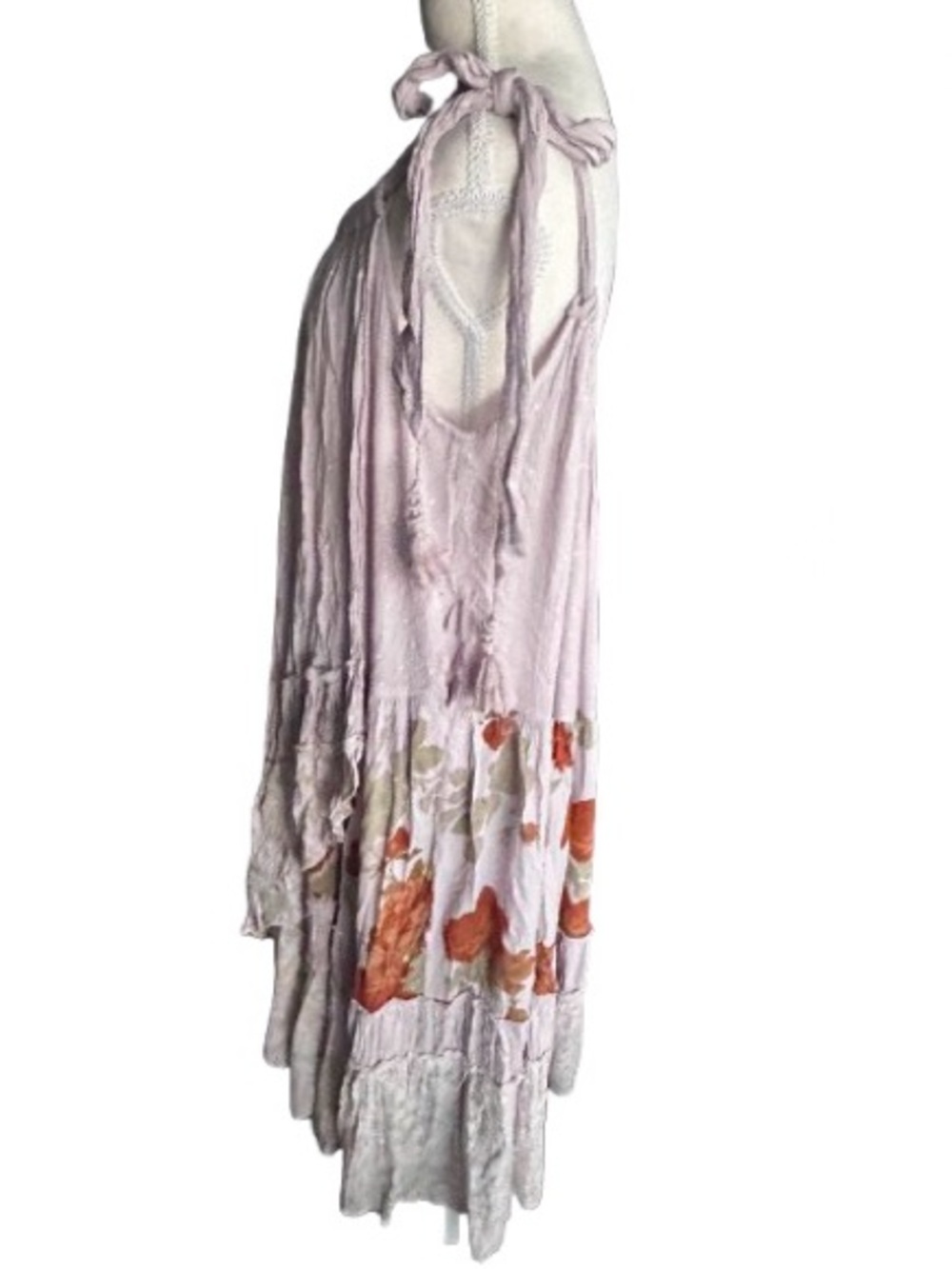 Beautiful Bare It All Free People Dress Floral Boho Designer Midi Peasant Fairy - Picture 13 of 16